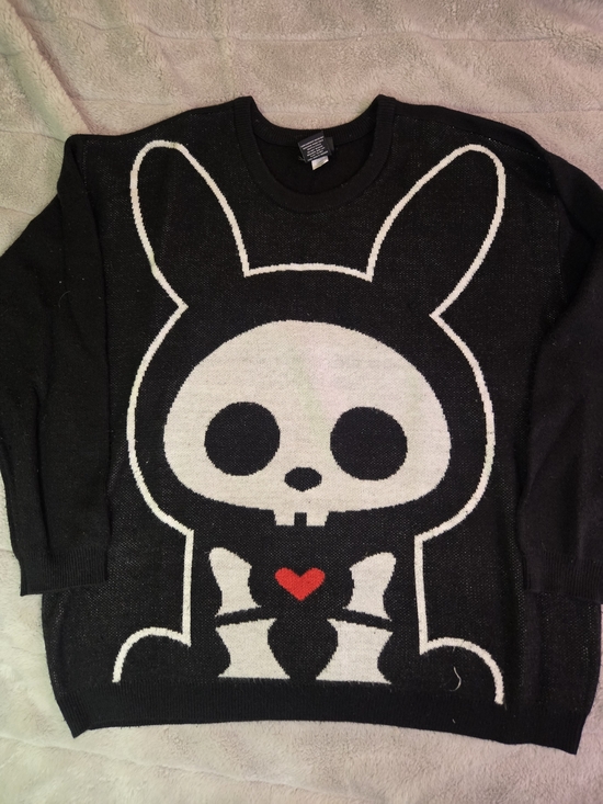Hot Topic Sweaters - Skelemals Black Crewneck Sweater